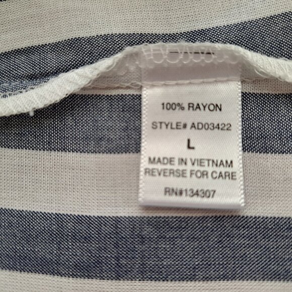 Lumiere Women Sundress Backless Stripes Gray/White Size L - Picture 8 of 9